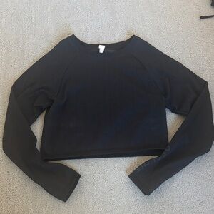 Aerie Black Long Sleeve Crop Top